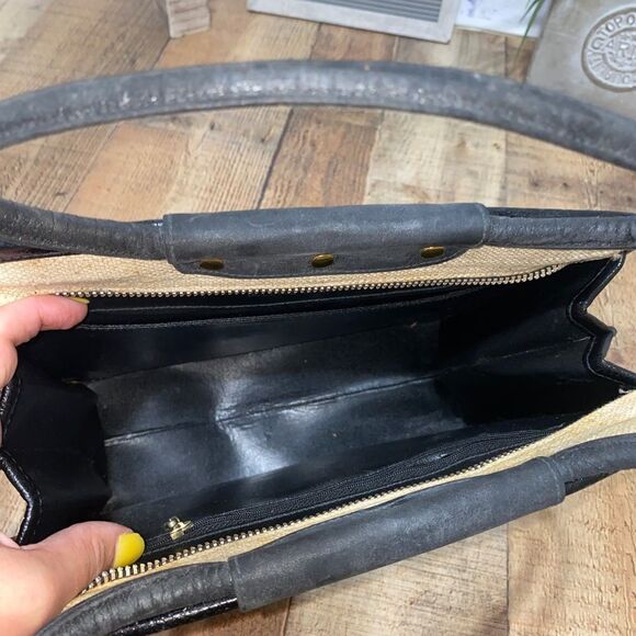 ENID COLLINS OF TEXAS FLOWER BASKET PURSE HANDBAG JEWEL BOKAY BLACK BAG Vintage - Picture 11 of 13